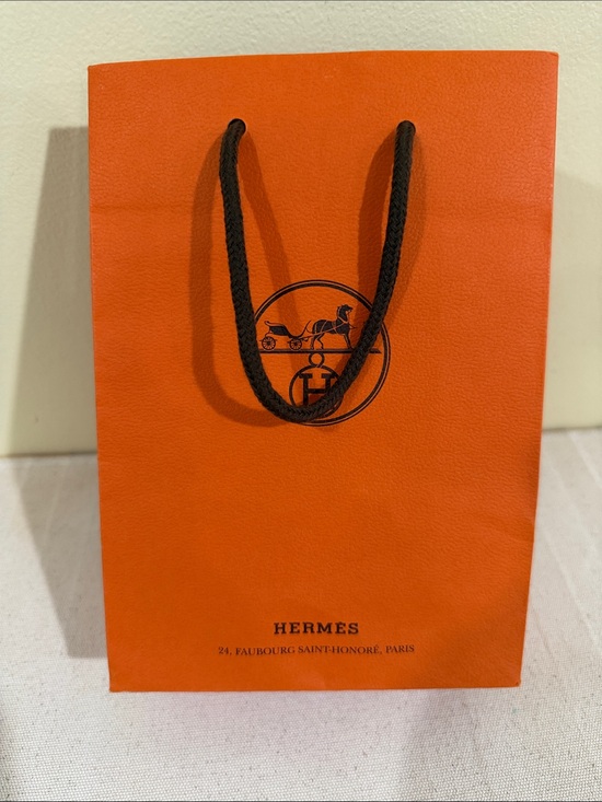 Hermes Other - Authentic Hermes Orange Shopping Bag with brown Handles Hermes gift bags